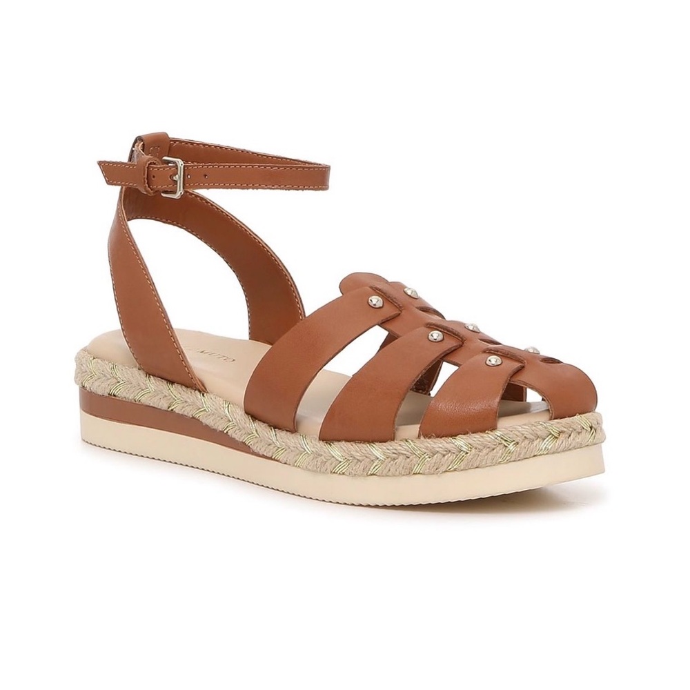 Vince Camuto Brown Leather Women's Sandals 7.5 M 38 Excellent Condition